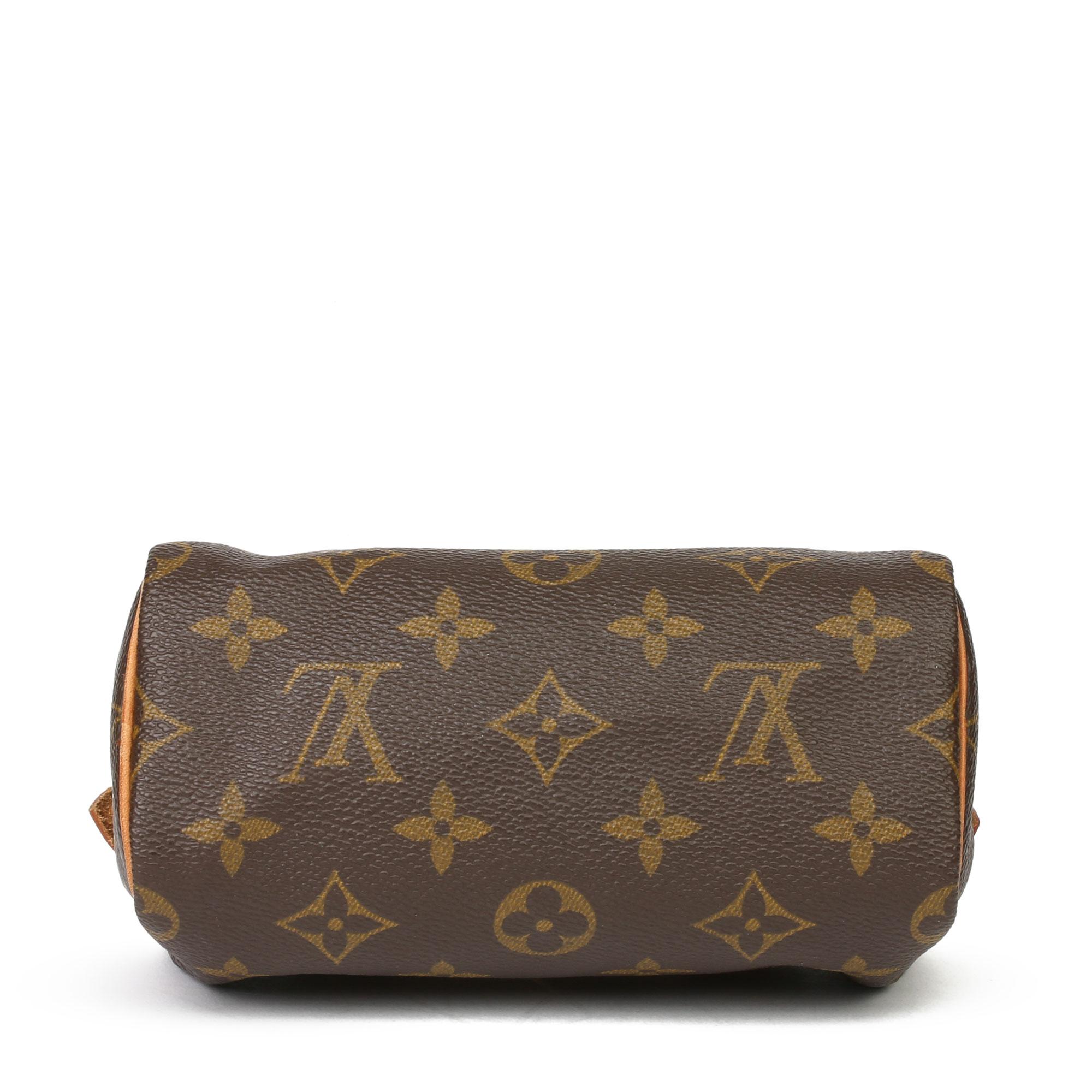 Women's 1991 Louis Vuitton Brown Monogram Coated Canvas & Leather Vintage Mini HL Speedy