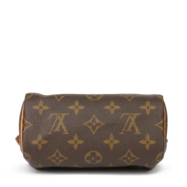 1991 Louis Vuitton Brown Monogram Coated Canvas and Leather Vintage Mini HL  Speedy at 1stDibs