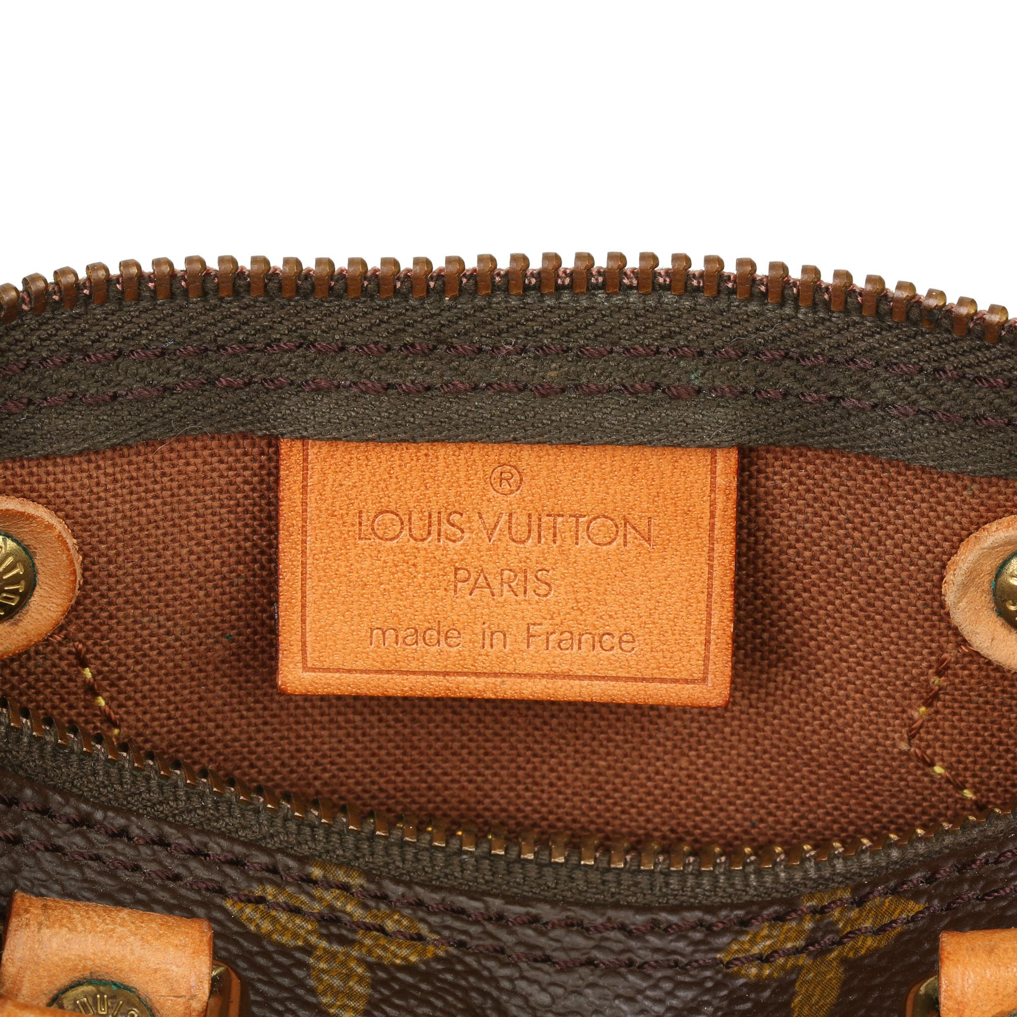 1991 Louis Vuitton Brown Monogram Coated Canvas & Leather Vintage Mini HL Speedy 3