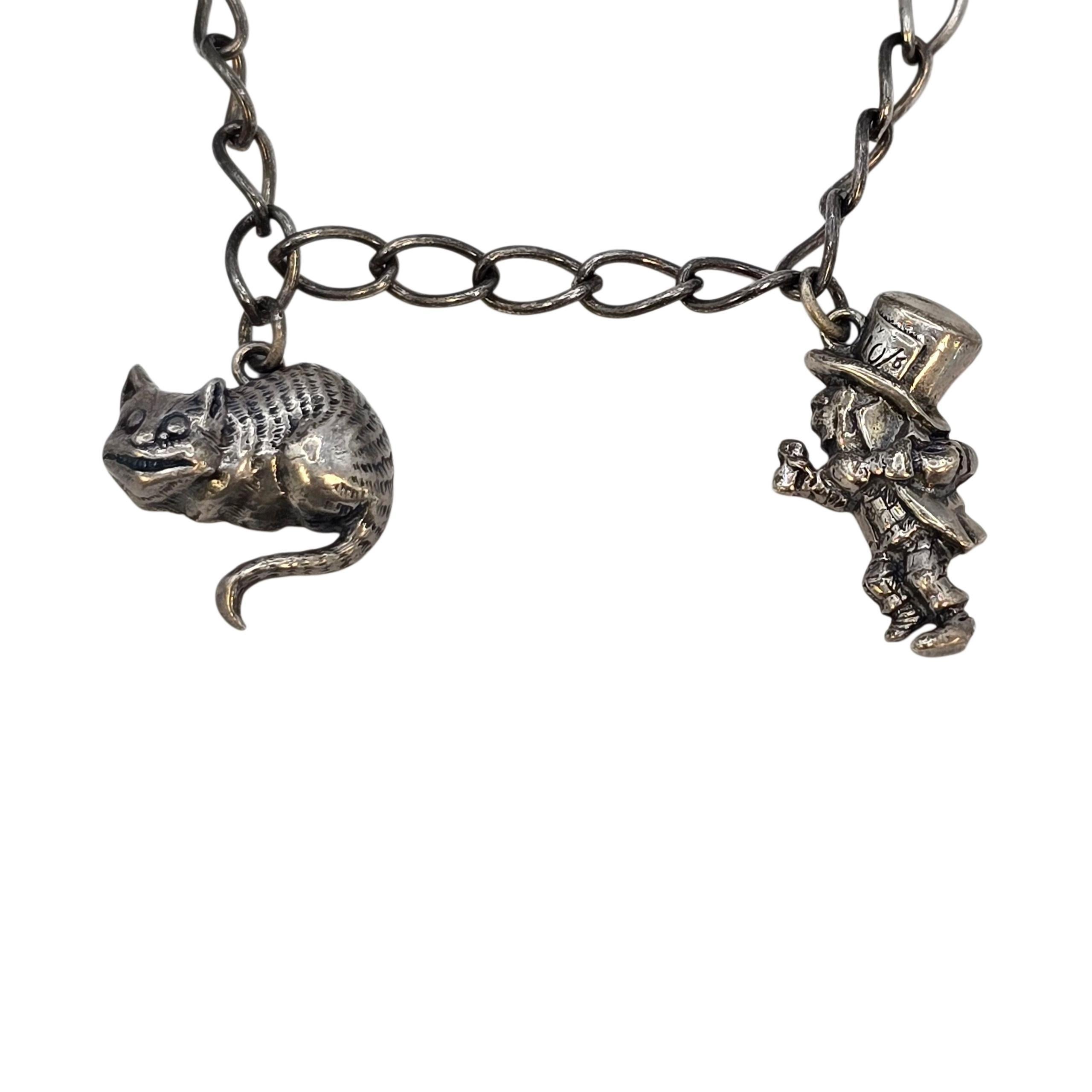 1991 MMA Sterling Silber Alice im Wunderland Charme Armband #22553 Damen im Angebot