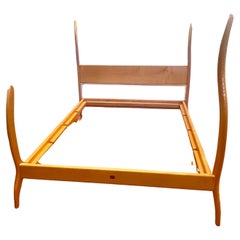 1991 Rare Solid Maple Postmodern Queen Bed by Sergio Savarese for Dialogica