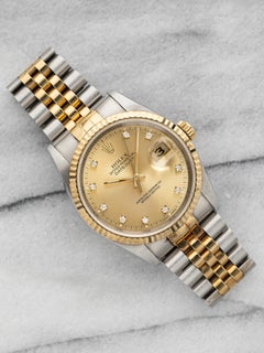1991 Rolex Datejust 16233 Two-Tone Champagne Diamond Dial Automatic 36mm