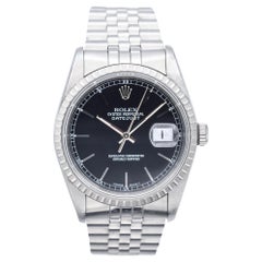 1991 Rolex Datejust Black Dial Men's Steel Automatic Wristwatch Ref. 16220