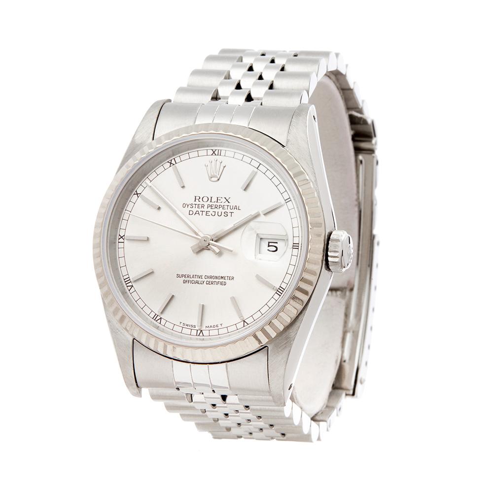1991 Rolex Datejust Steel & White Gold 16234 Wristwatch 1