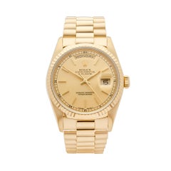1991 Rolex Day-Date Yellow Gold 18038 Wristwatch