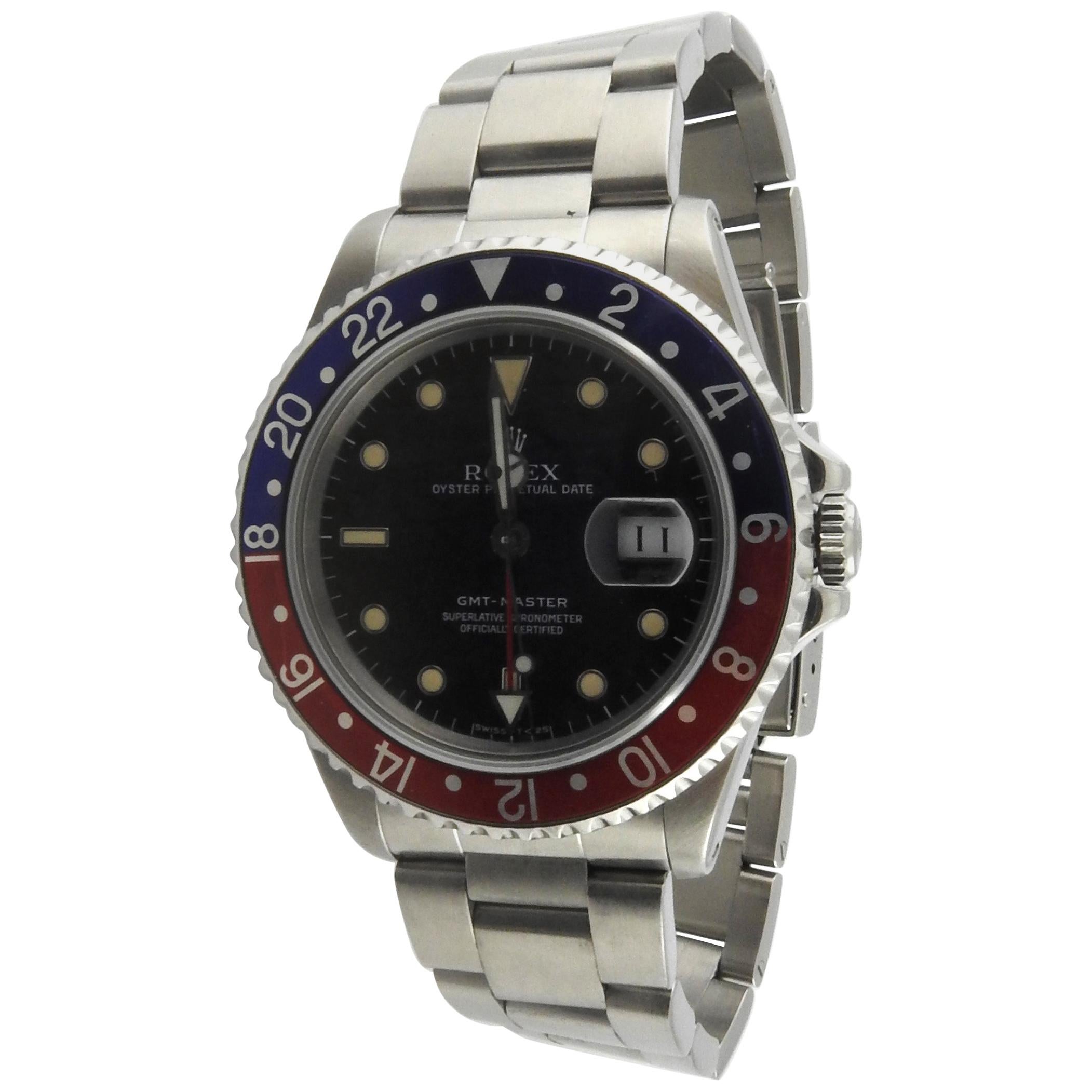 1991 Rolex GMT - Master Pepsi Bezel Men's Watch 16700 Automatic