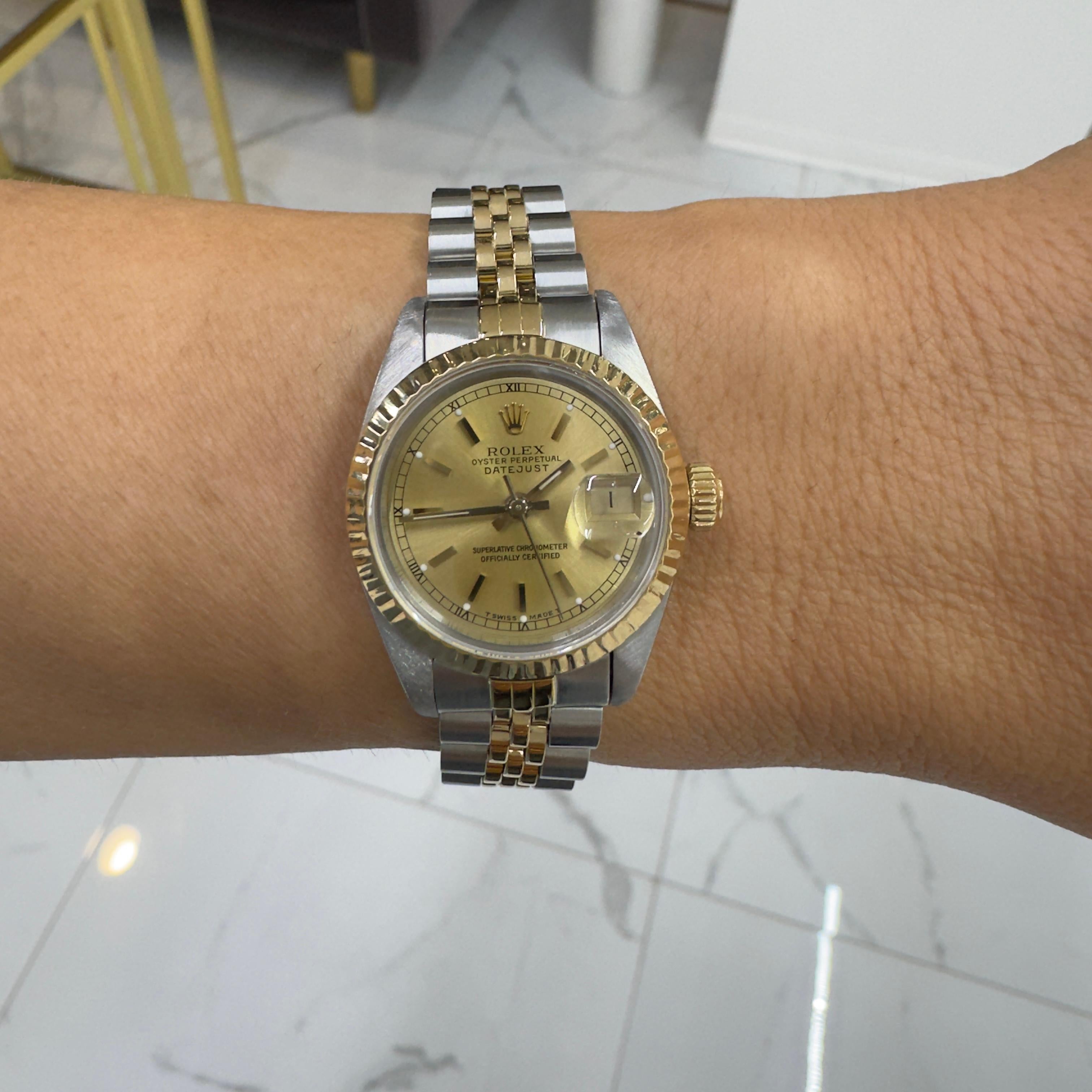 1991 Rolex Lady Datejust 26MM 69173 Jubilee Yellow Gold Stainless Steel Watch 4