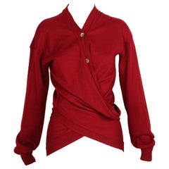 ROMEO GIGLI pull cardigan asymétrique en laine, 1991
