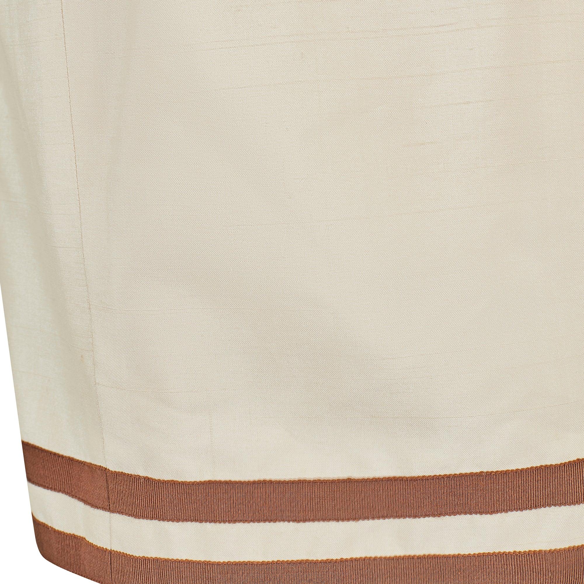 1991 Runway Chanel Cream and Brown Skirt Suit For Sale 2