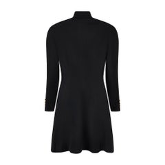 1991 Runway Ralph Lauren Collection Black Double Breasted Coat Dress