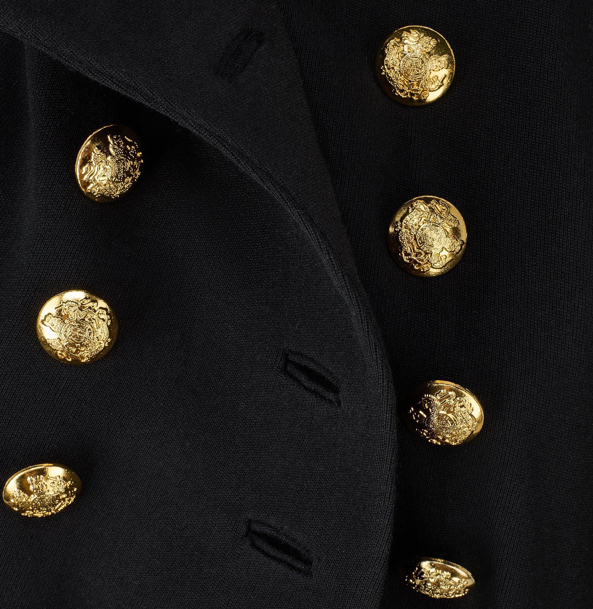 Noir 1991 Runway Collection Ralph Lauren Robe manteau à double boutonnage noir en vente