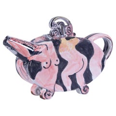 1991 Sandra Egan Ceramic Teapot, Signed
