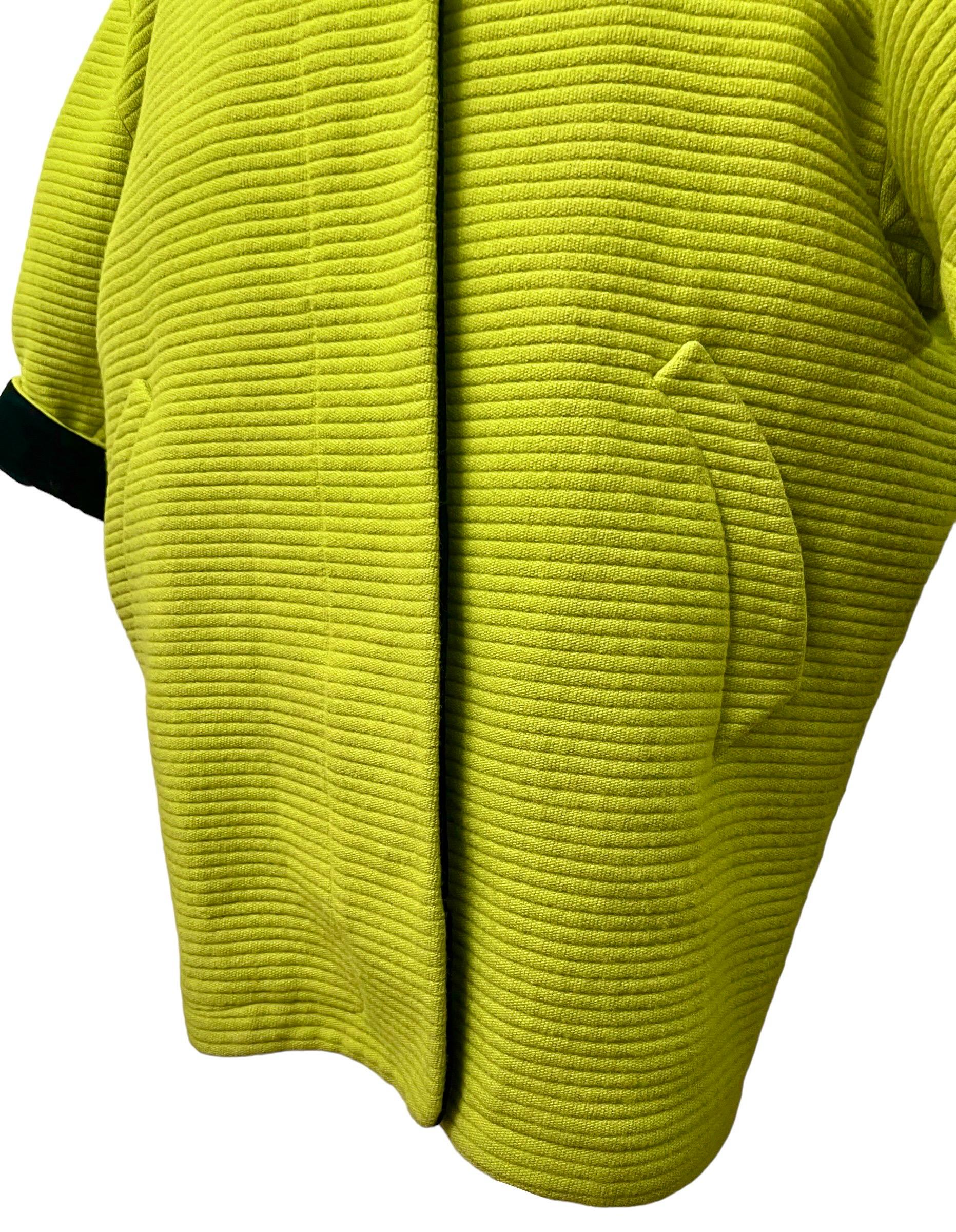 F/W 1990 Thierry Mugler Lime Green Futuristic Cocoon Coat For Sale 4