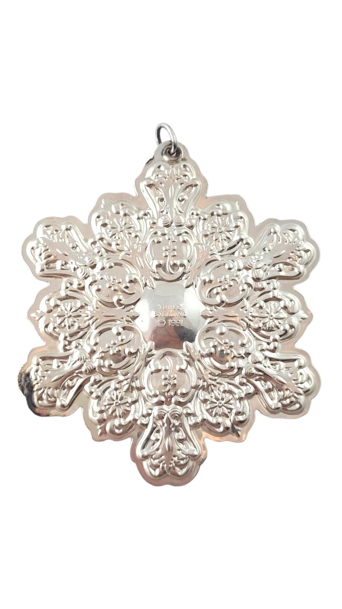1991 TOWLE Sterling Silver Old Master Snowflake Ornament #17826 1