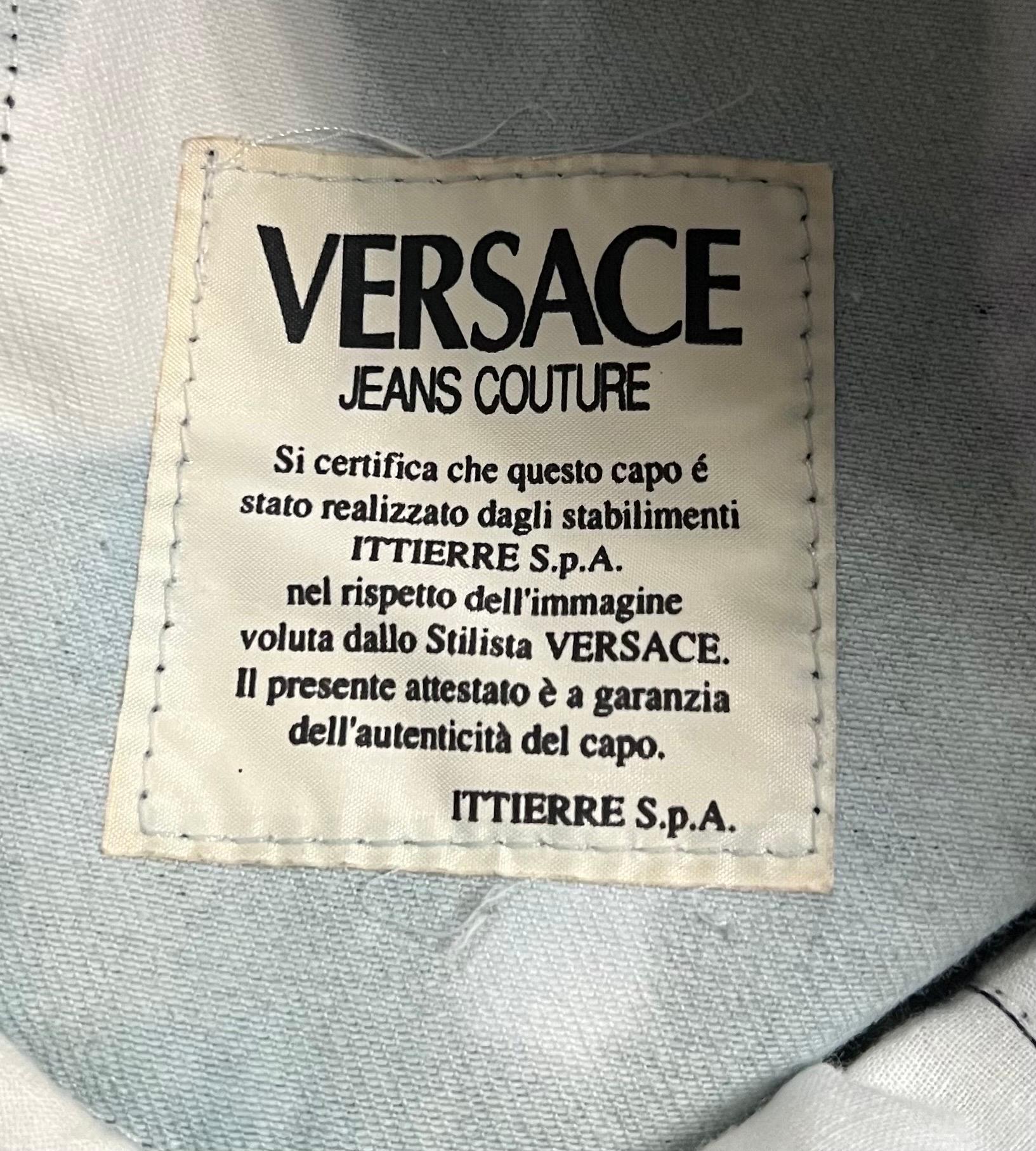 1991 Versace Jeans Couture Pop Art Bedruckte Jeans im Angebot 2