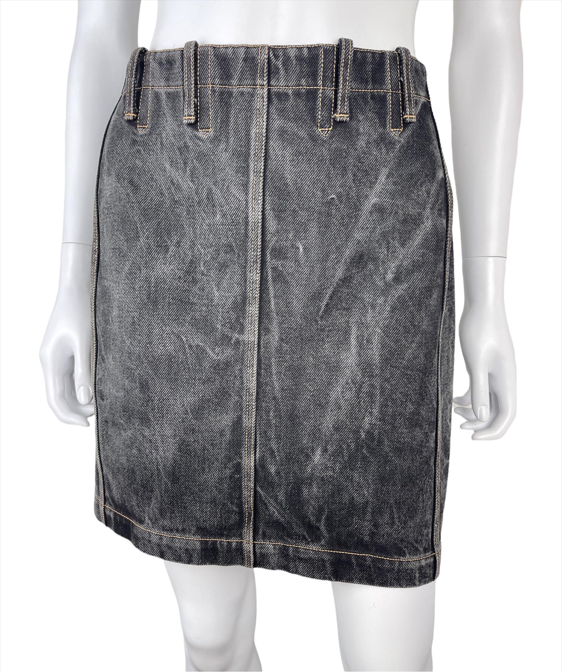 alaia denim skirt