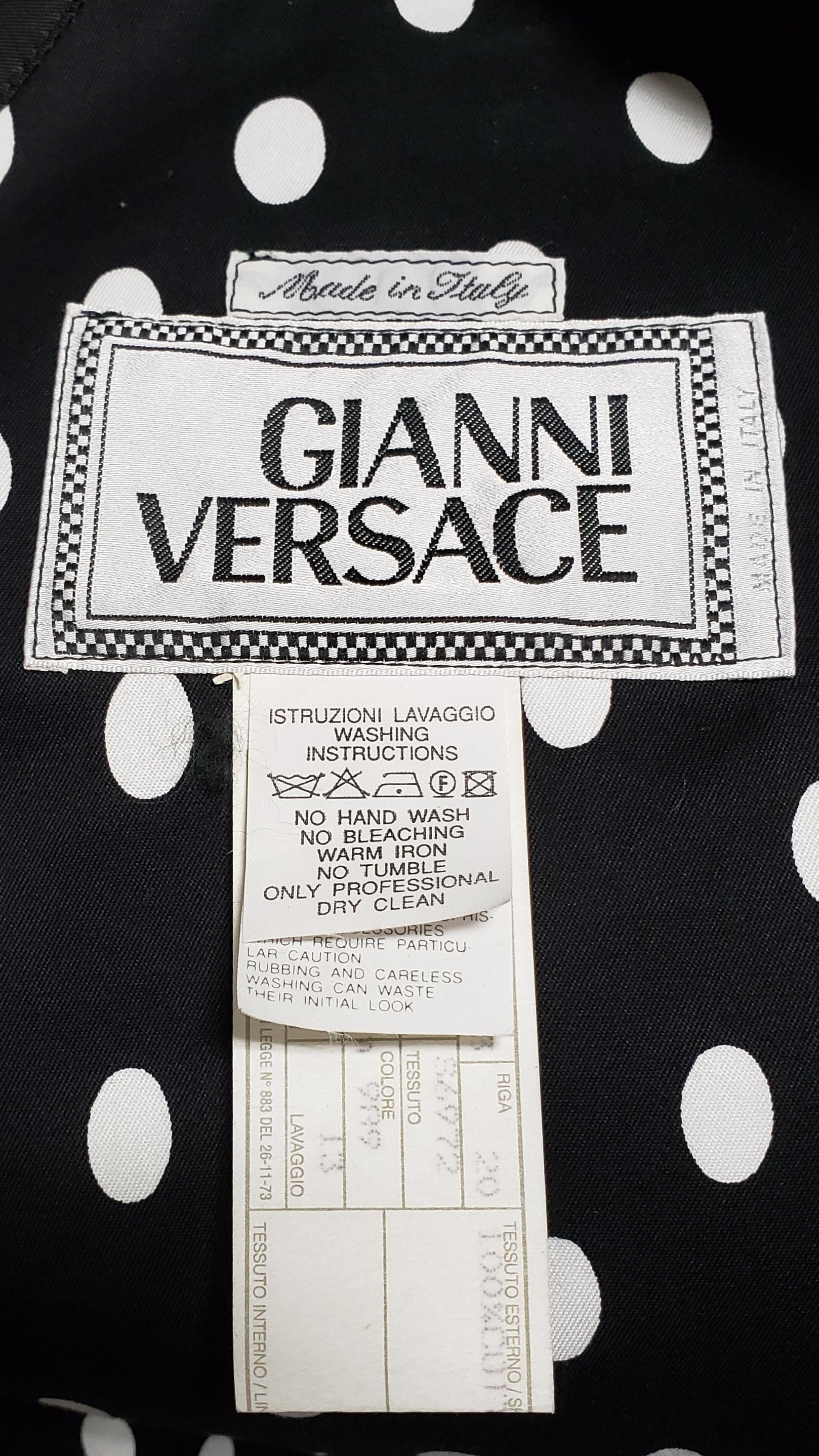 1991 Vintage Gianni Versace Polka Dot Trench Coat 38 - 2 10