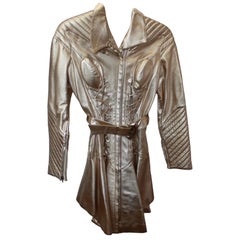 1991 Vintage Thierry Mugler Gold Corset Coat / Dress
