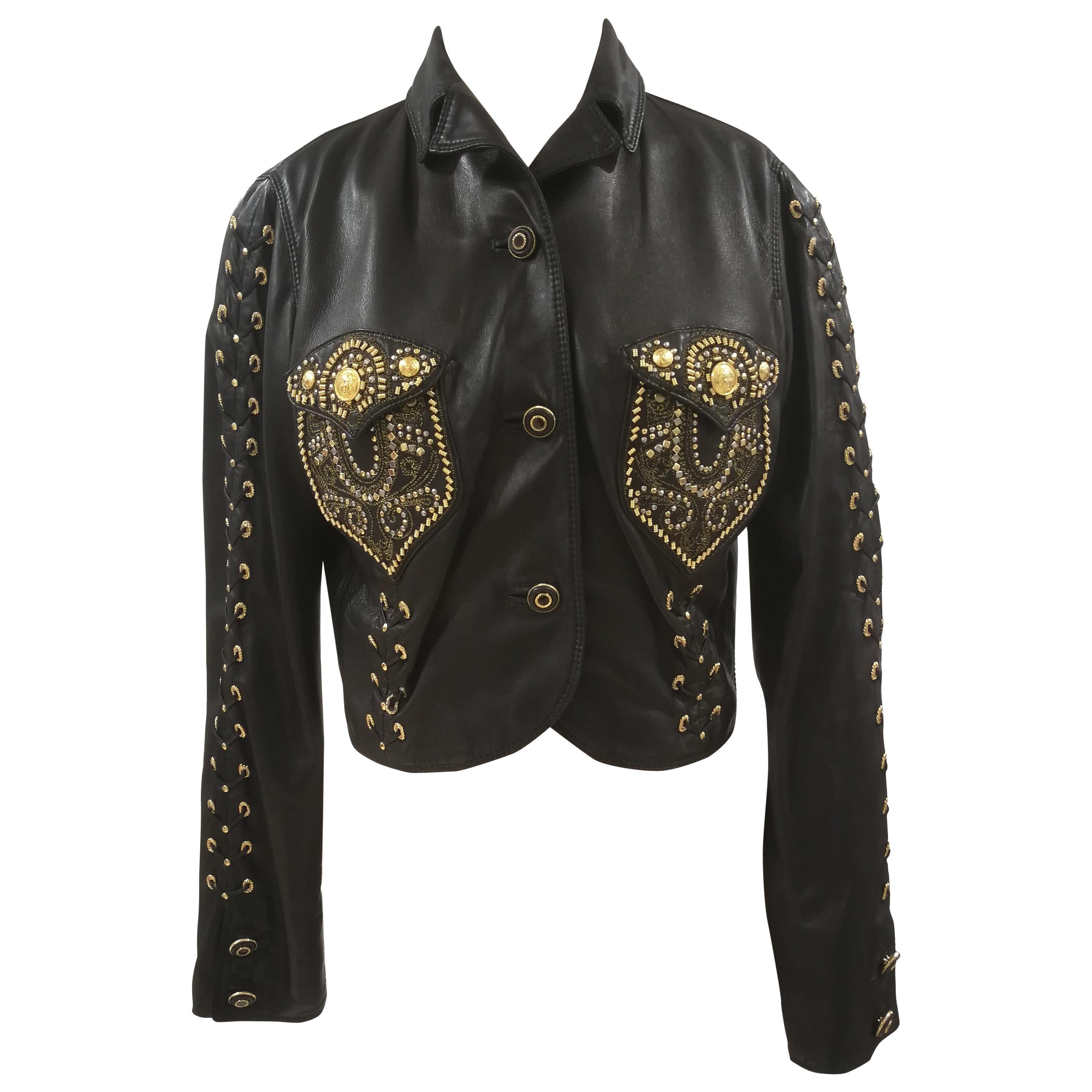 ジャケット・アウター gianni versace archive leather jacket Gianni Versace true vintage leather jacket, IT 52/US 42 | eBay