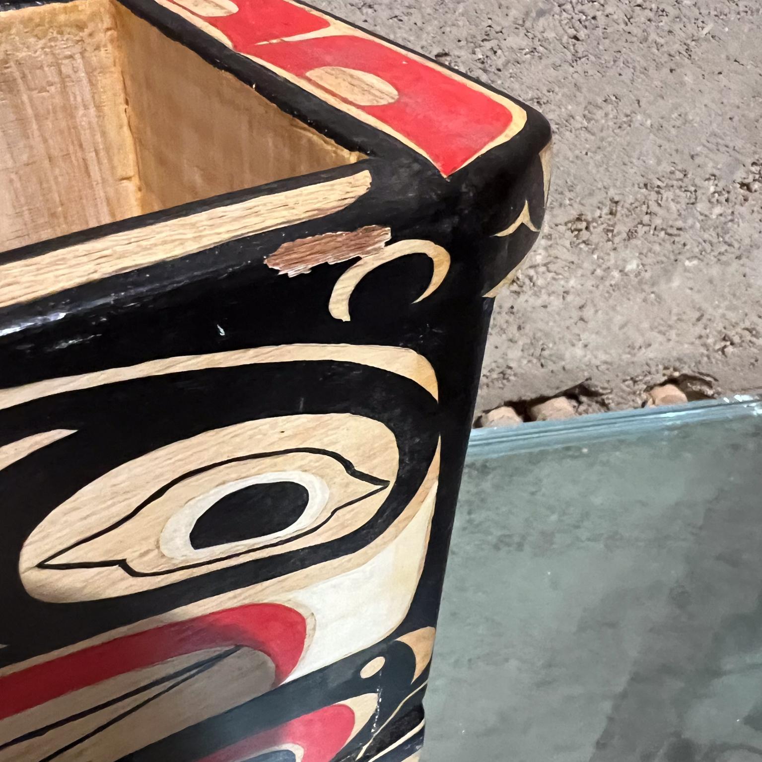 1992 Alaska Native Nations Spakwus Eagle Bentwood Yellow Cedar Box For Sale 3