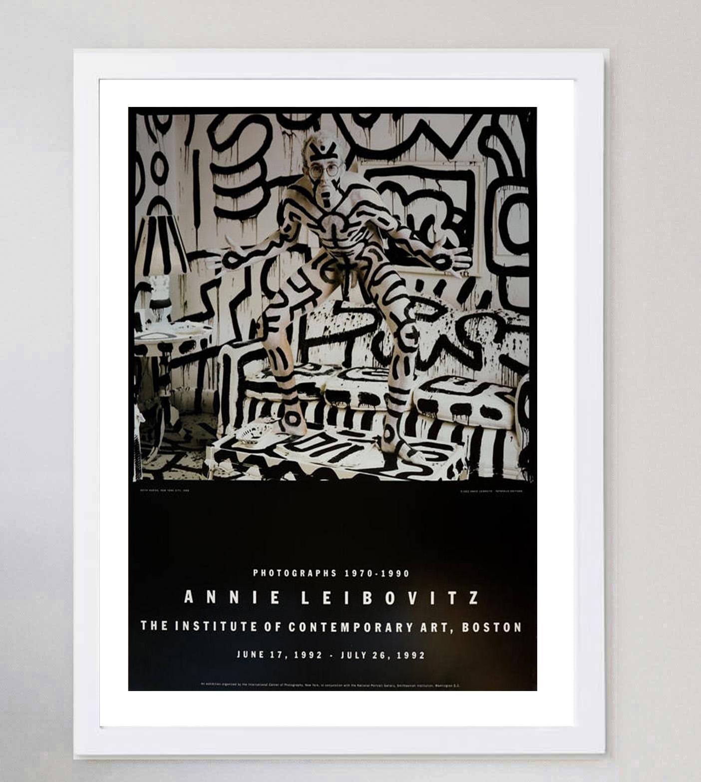 1992 Annie Leibovitz- Keith Haring- Cartel del Instituto de Arte Contemporáneo de Boston Estadounidense en venta