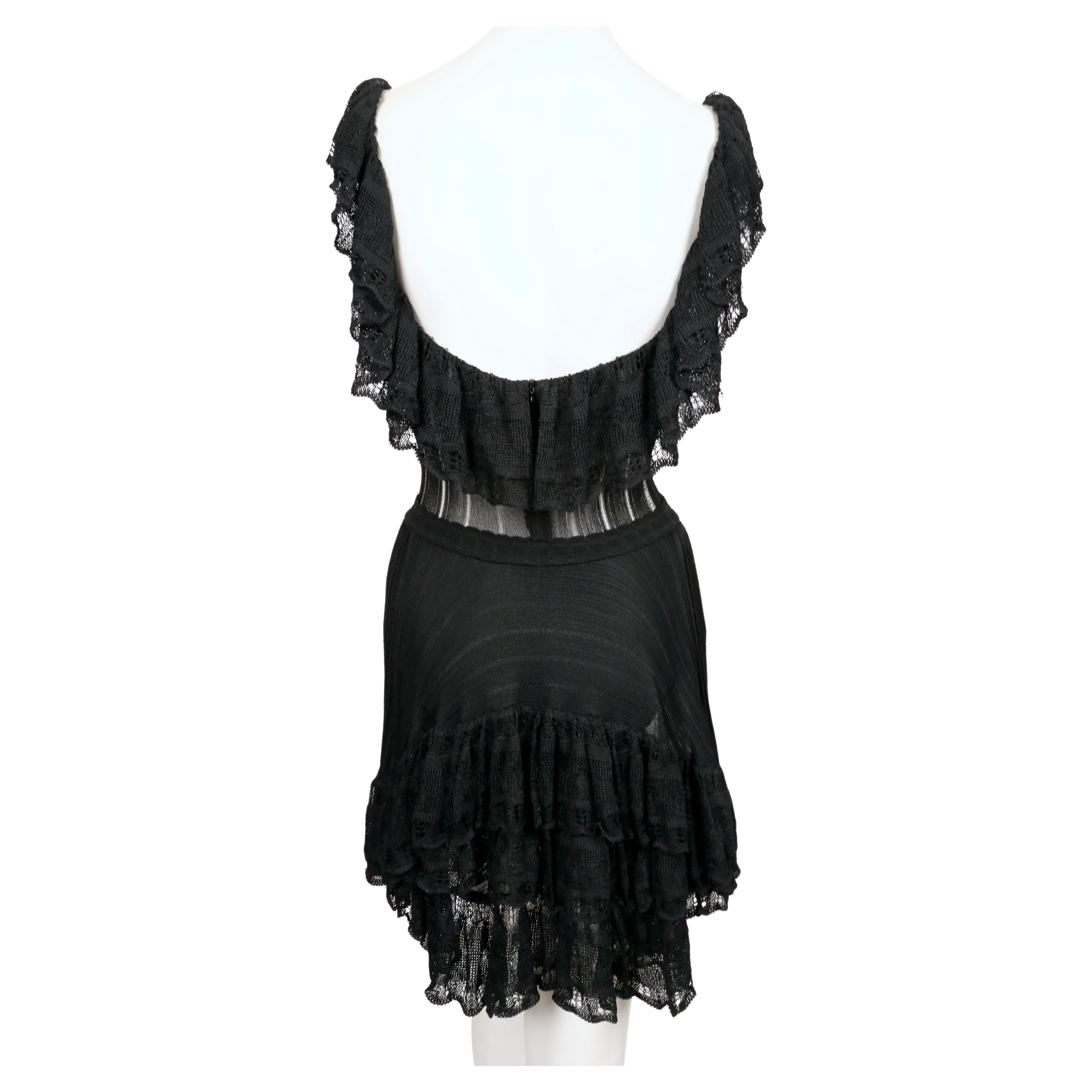  1992 AZZEDINE ALAIA black lace RUNWAY dress with bustle For Sale 6