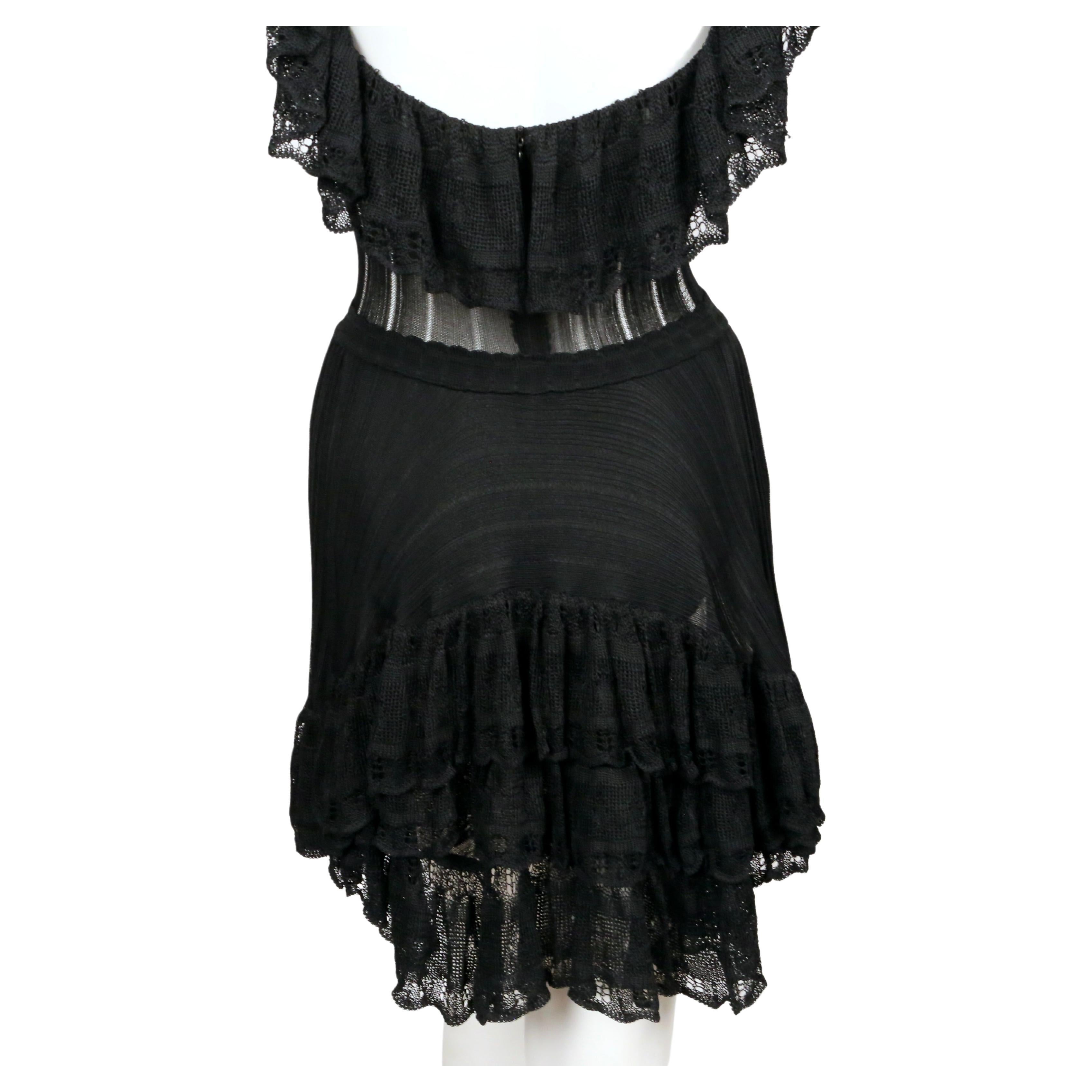 1992 AZZEDINE ALAIA black lace RUNWAY dress with bustle For Sale 5