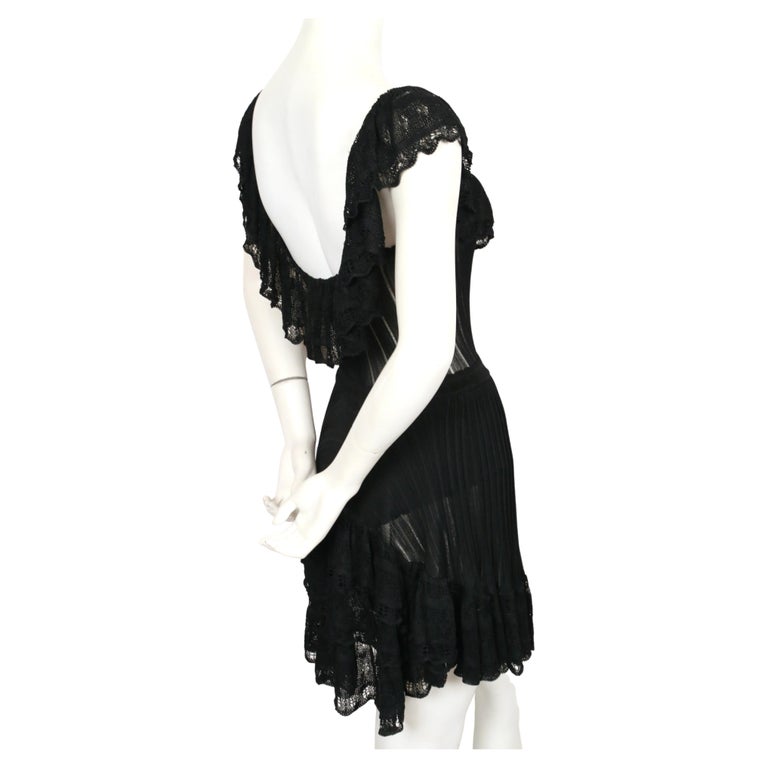 1990s Alaia Lace Panel Inset Dress