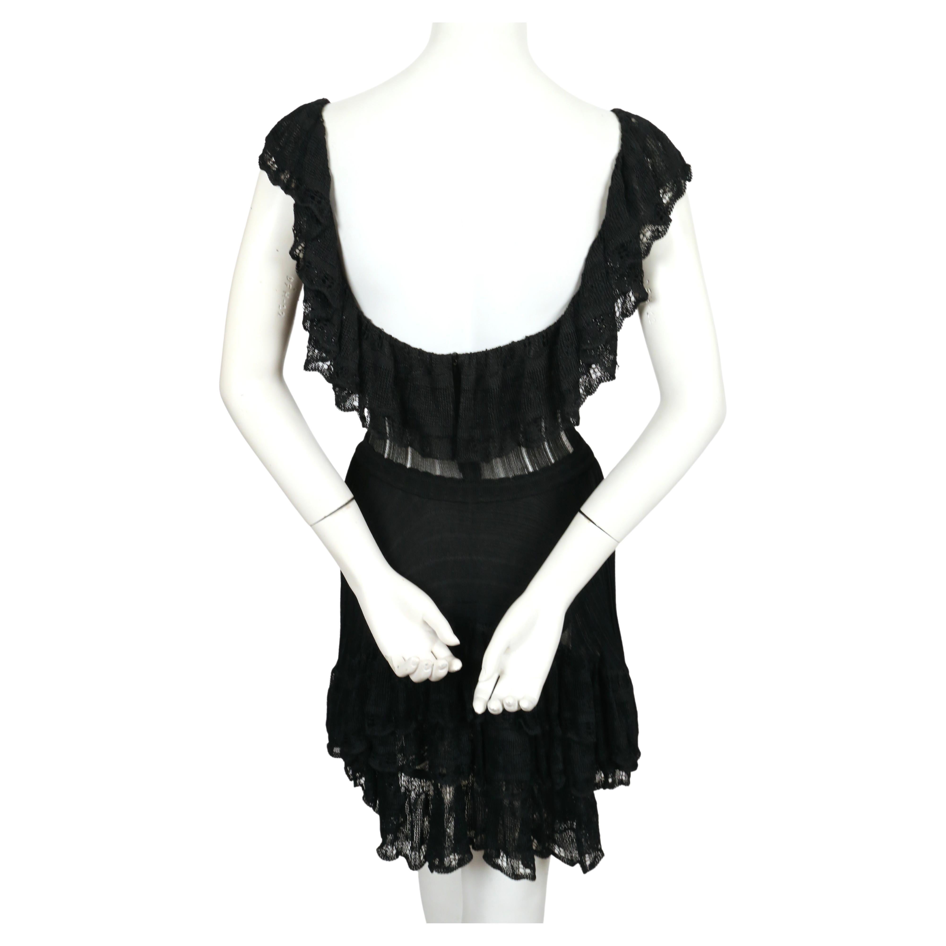  1992 AZZEDINE ALAIA black lace RUNWAY dress with bustle For Sale 5