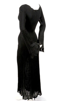 1992 AZZEDINE ALAIA black open knit long dress