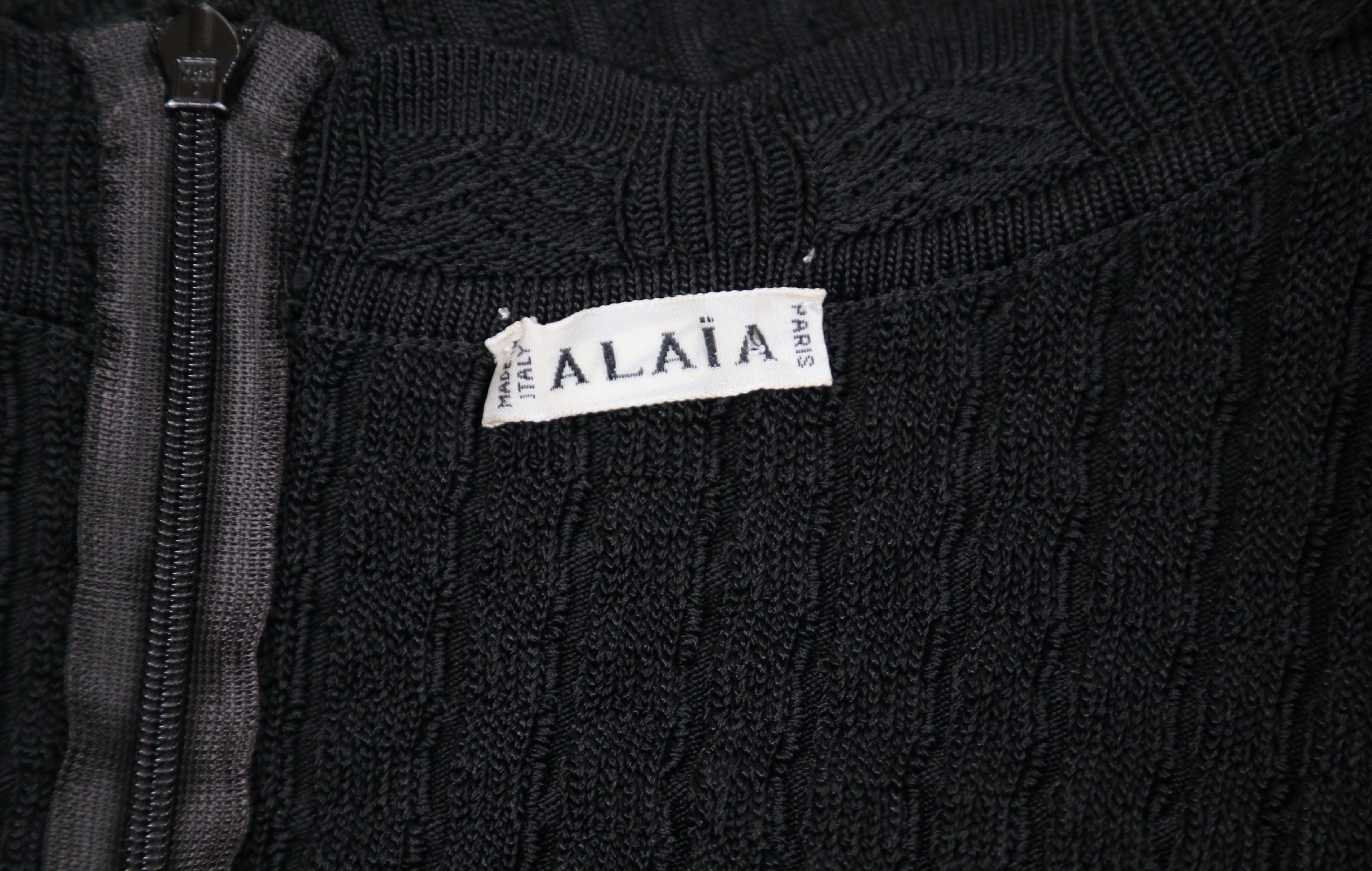 1992 AZZEDINE ALAIA black open knit long dress 3