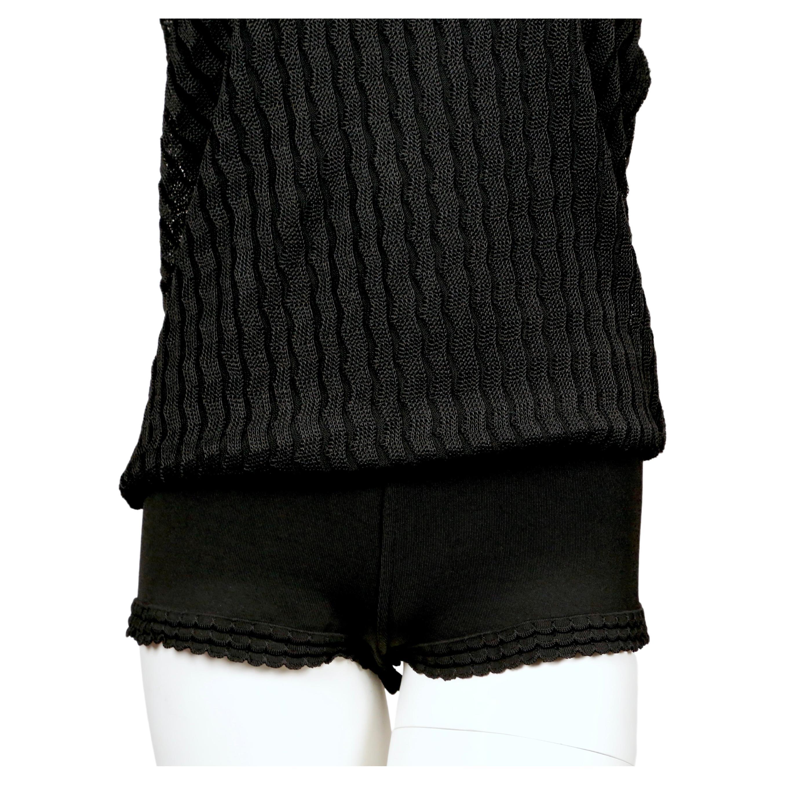 1992 AZZEDINE ALAIA black open knit long sleeveless dress 2