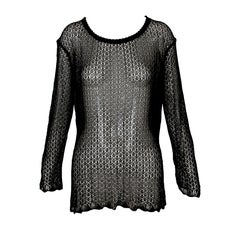 1992 AZZEDINE ALAIA, top a tunica RUNWAY nero oversize a maglia larga