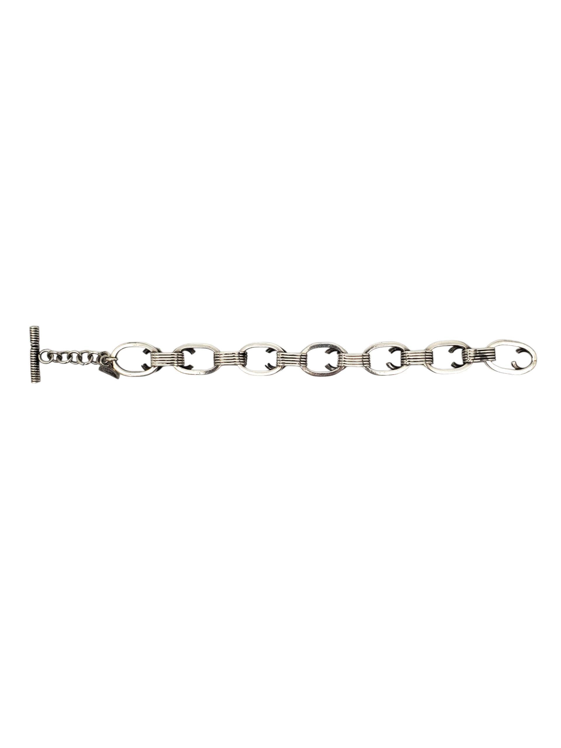 1992 Brenda Schoenfeld Pulsera de eslabones ovalados de plata de ley nº 22556 Contemporáneo en venta