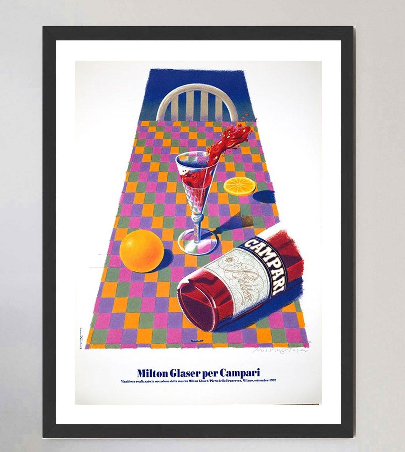 Fin du 20e siècle Affiche vintage d'origine Campari de Milton Glaser, 1992 en vente