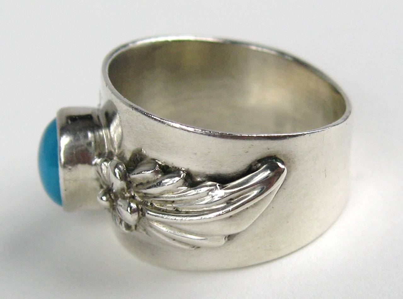 1992 Carol Felley Türkis-Ring aus Sterlingsilber  im Zustand „Neu“ im Angebot in Wallkill, NY