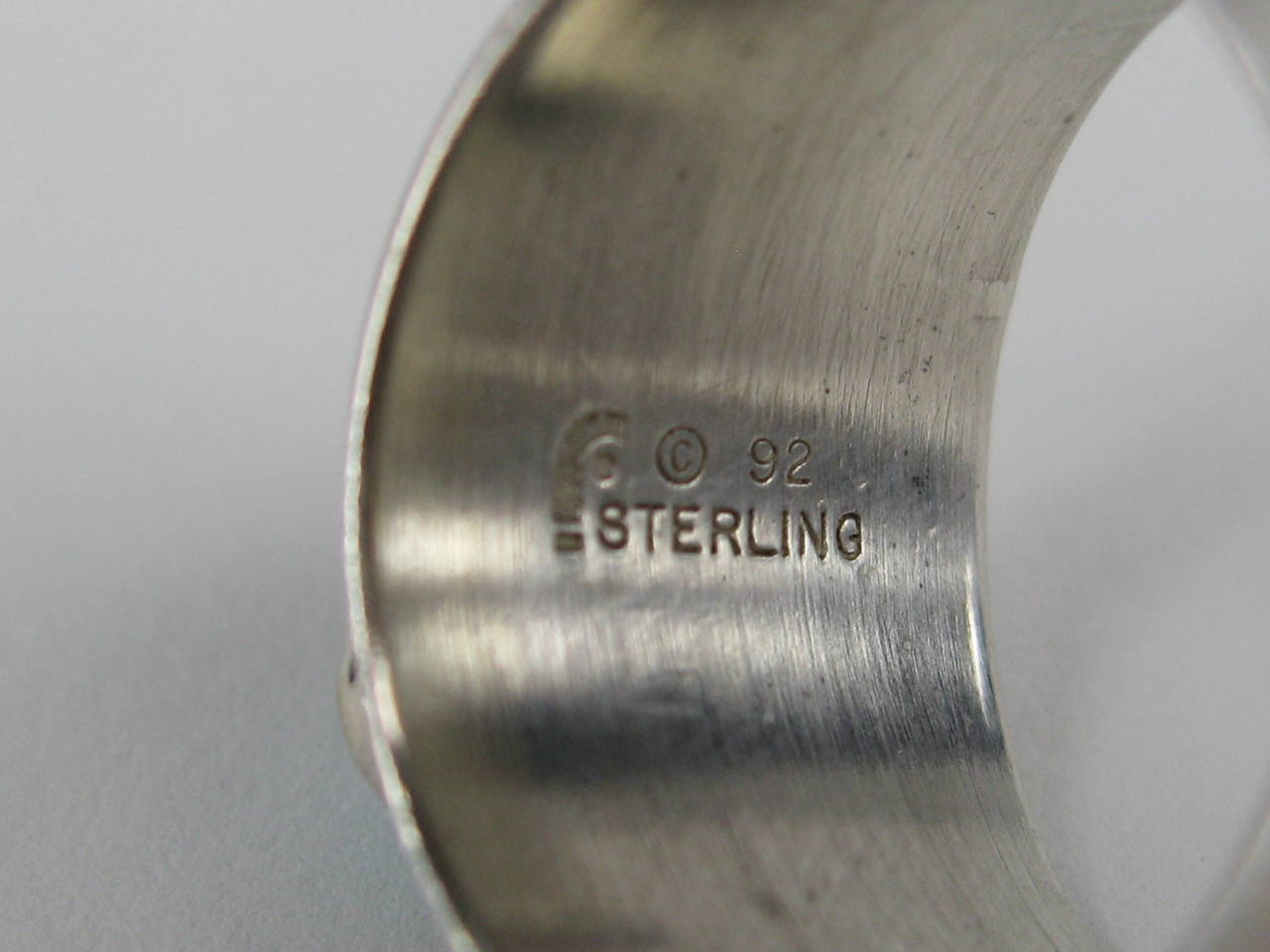 1992 Carol Felley Türkis-Ring aus Sterlingsilber  für Damen oder Herren im Angebot