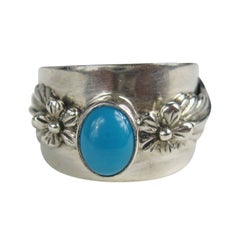 Vintage 1992 Carol Felley Turquoise Sterling Silver Ring 