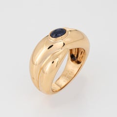 1992 Cartier Colisee Sapphire Ring Sz 6.75 EU 54 Band 18k Yellow Gold Signed