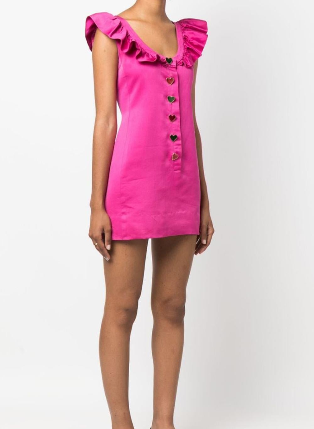 Women's 1992 Catwalk  Yves Saint Laurent YSL Pink Cotton Mini Dress For Sale