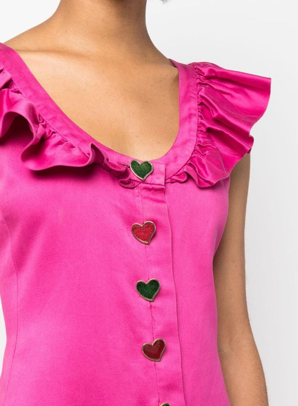 1992 Catwalk  Yves Saint Laurent YSL Pink Cotton Mini Dress For Sale 1