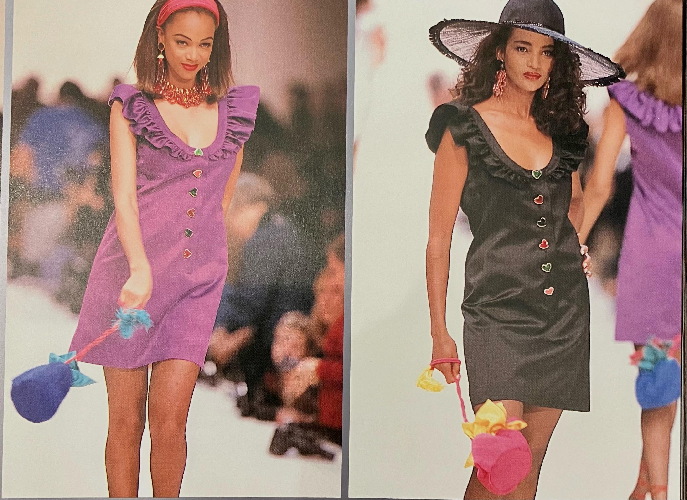 1992 Catwalk  Yves Saint Laurent YSL Pink Cotton Mini Dress For Sale 4