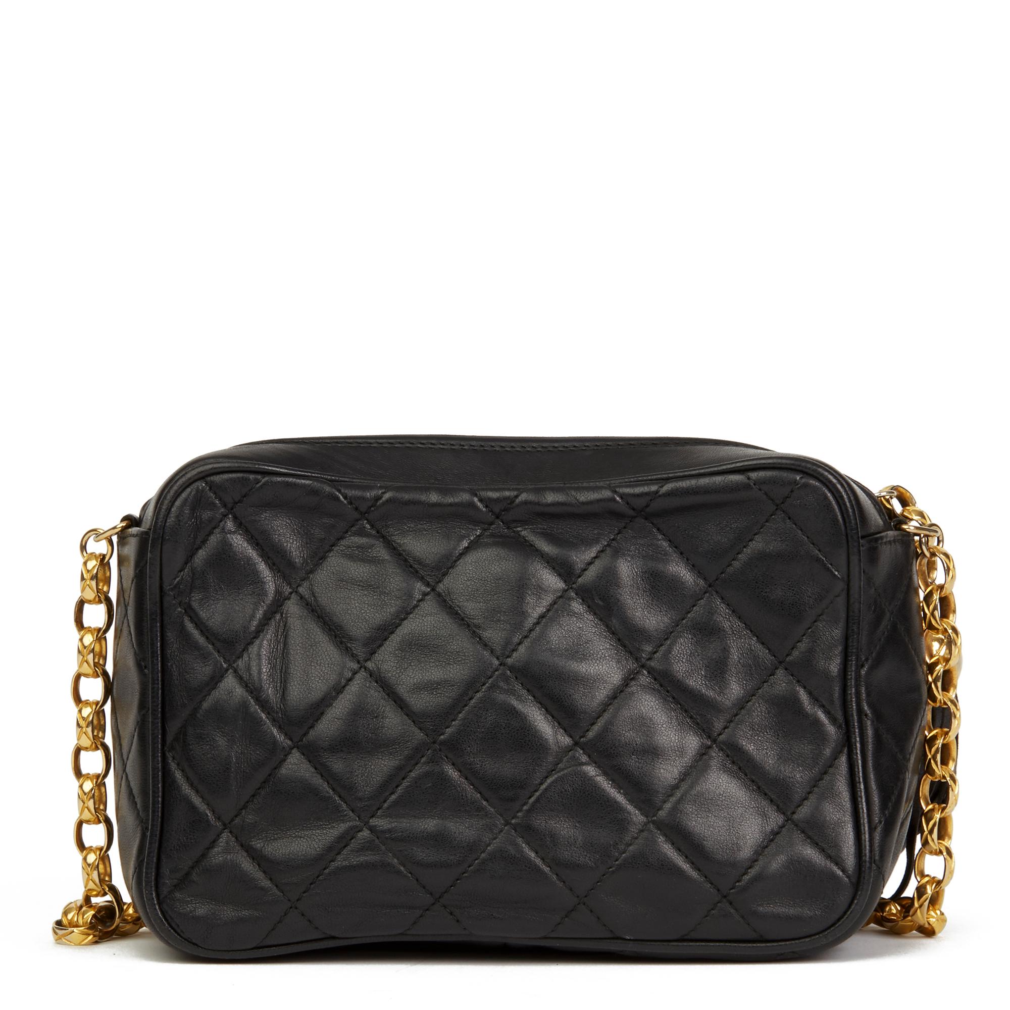 Women's 1992 Chanel Black Quilted Lambskin Vintage Classic Fringe Shoulder Bag