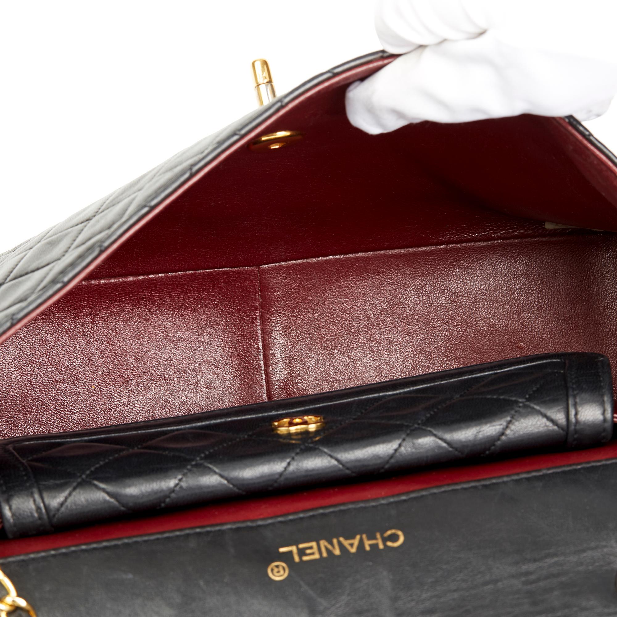 1992 Chanel Black Quilted Lambskin Vintage Classic Single Flap Bag with Wallet 6