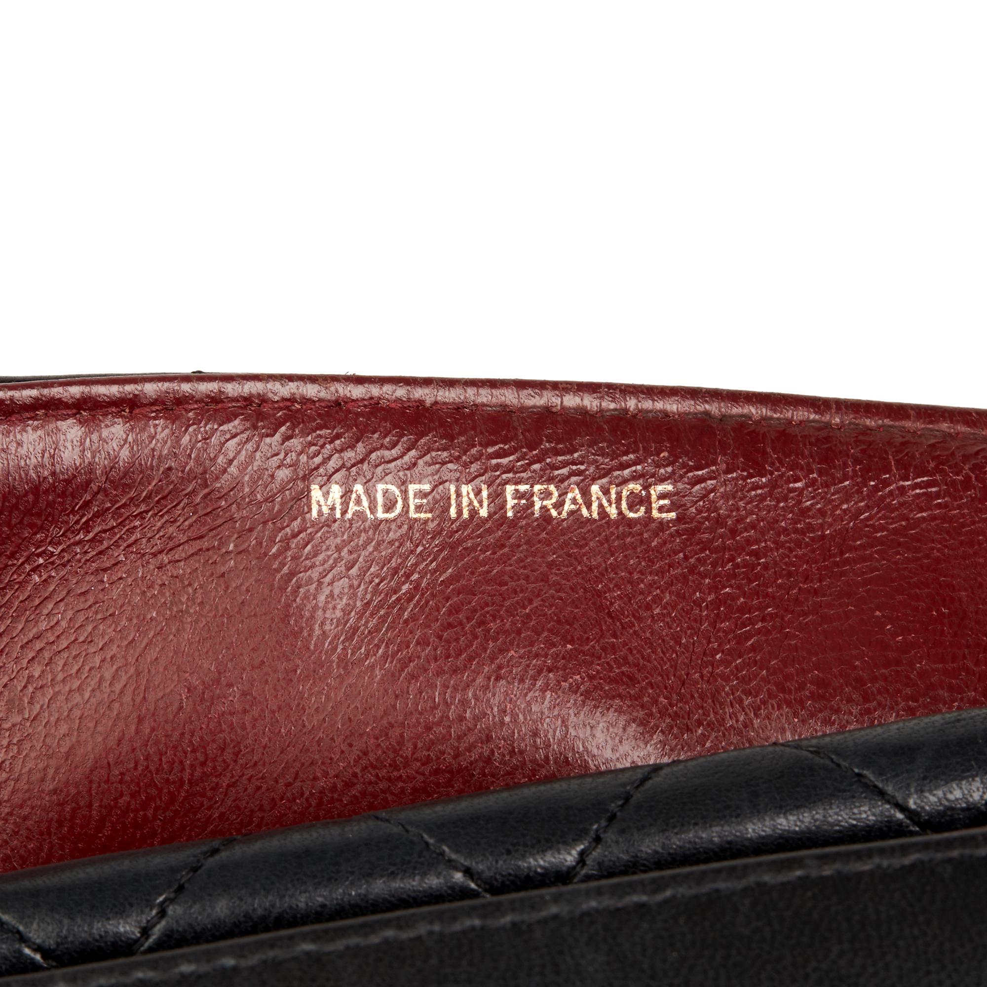 1992 Chanel Black Quilted Lambskin Vintage Classic Single Flap Bag with Wallet 4