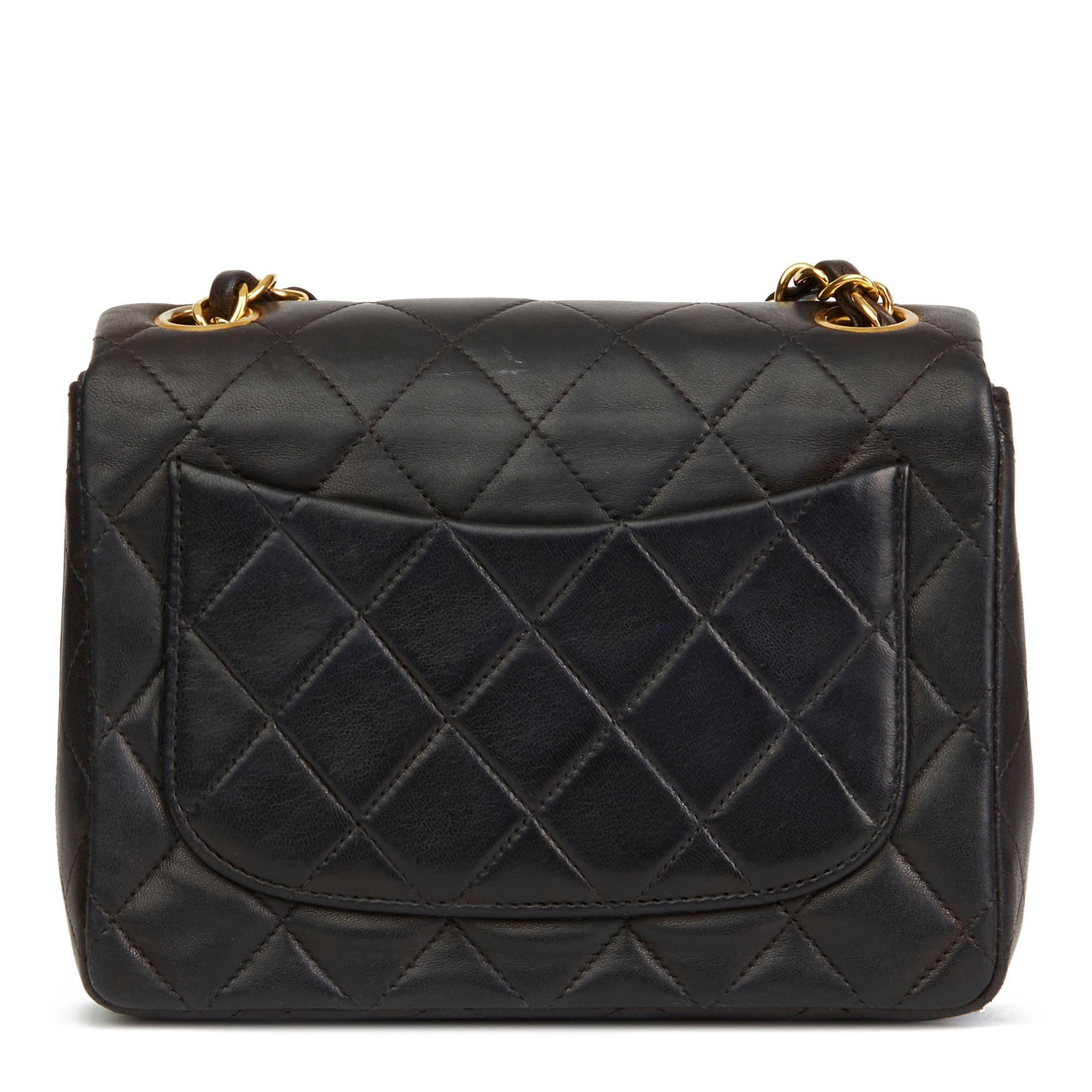 Women's 1992 Chanel Black Quilted Lambskin Vintage Mini Flap Bag