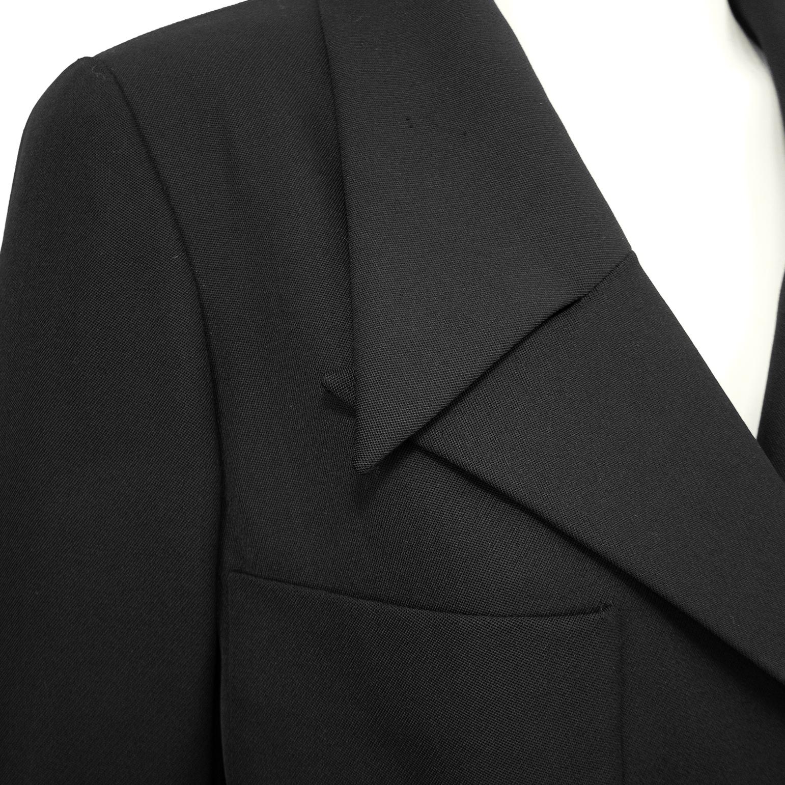 Women's 1992 Chanel Collection 29 Black Double Breasted Skirt Suit For Sale