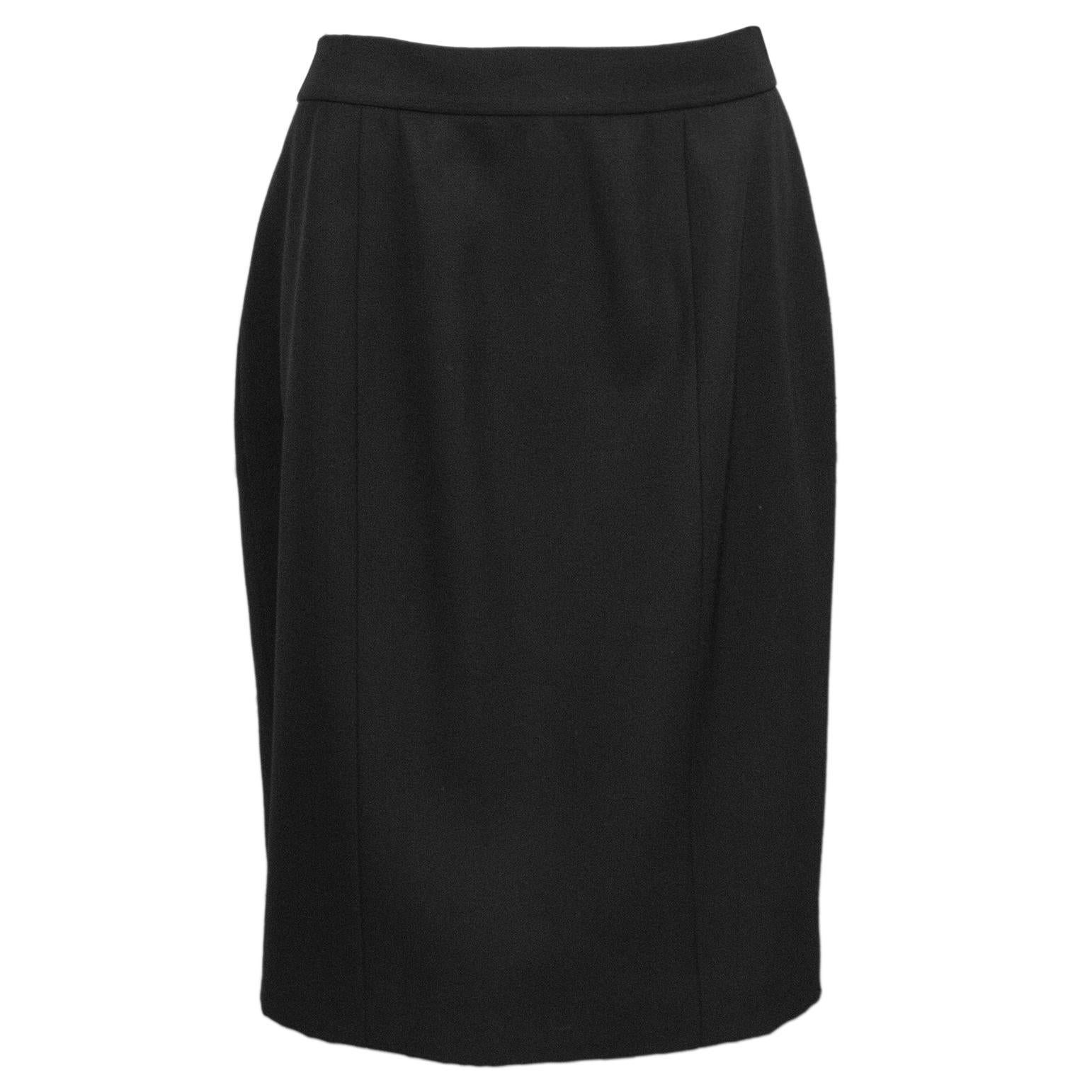 1992 Chanel Collection 29 Black Double Breasted Skirt Suit For Sale 3