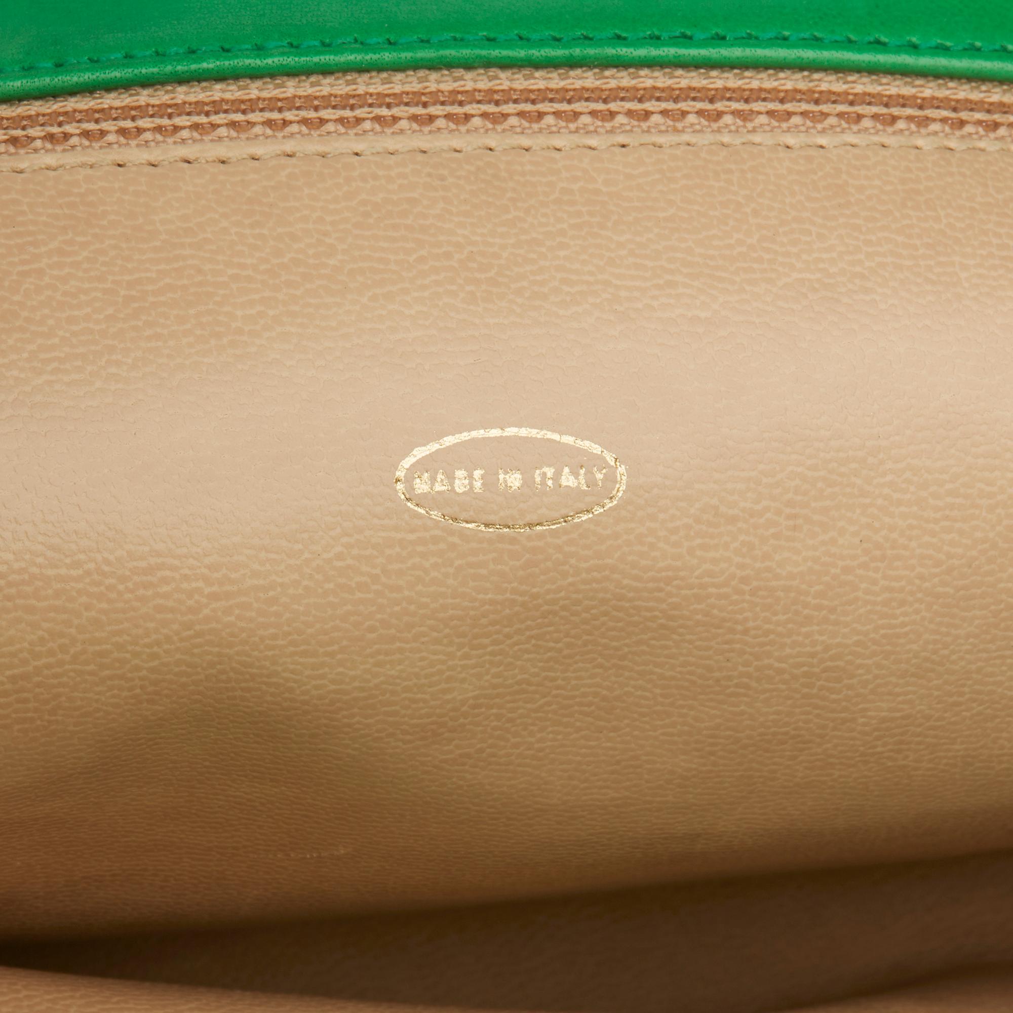 1992 Chanel Green Quilted Satin & Lambskin Vintage Timeless Shoulder Bag 4