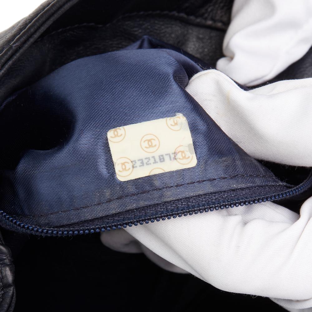 1992 Chanel Navy Quilted Lambskin Vintage Classic Single Flap Bag 3